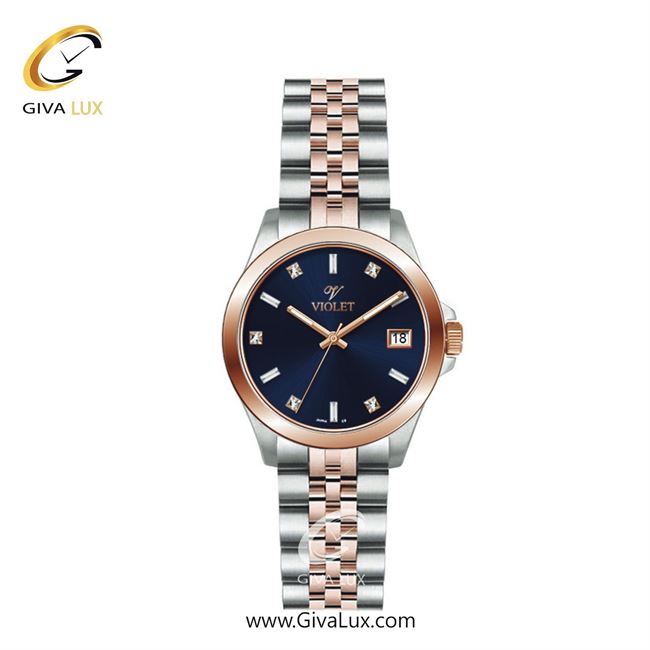 ساعت مچی اورجینال زنانه ویولت VIOLET رزگلد-نقره ای | نقره ای-رزگلد| سرمه ای| کد رفرنس 0557/2 | 0572/2